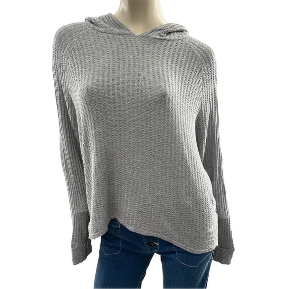 Chaser- grey long sleeve oversized thermal hoodie- small - Picture 1 of 14